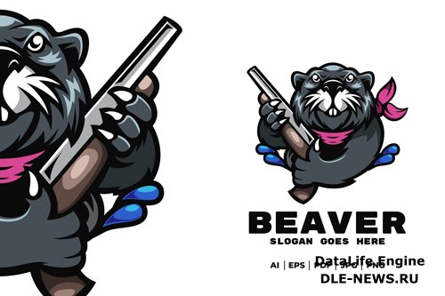 Beaver mascot logo