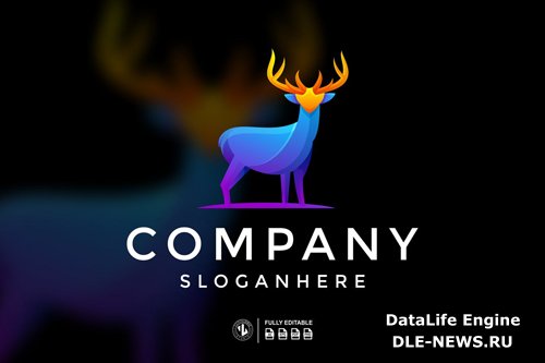 Gradient Deer Logo Templates