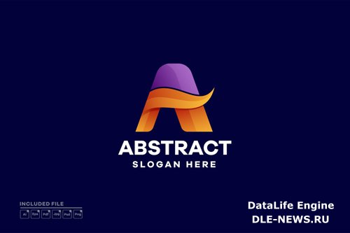 Abstract Letter A Gradient Logo Design