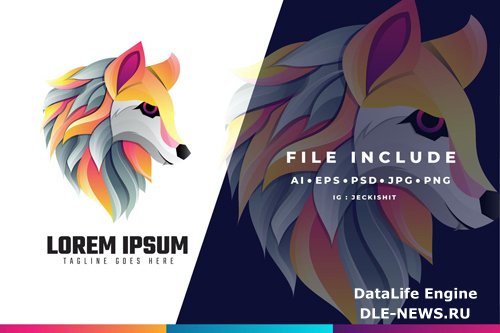 Wolf Gradient Logo Template