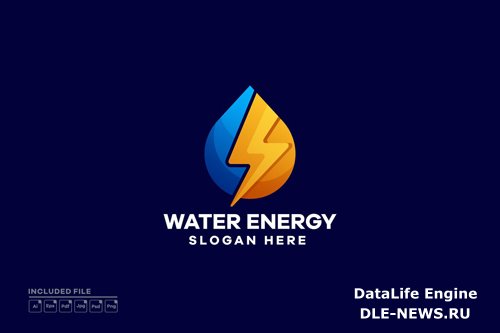 Water Energy Gradient Logo Design