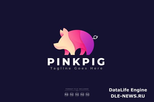 Pink Pig Logo Template