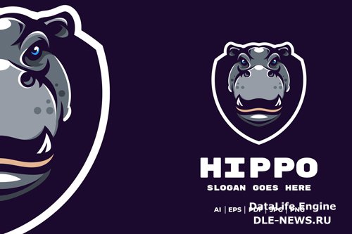 Hippopotamus mascot logo