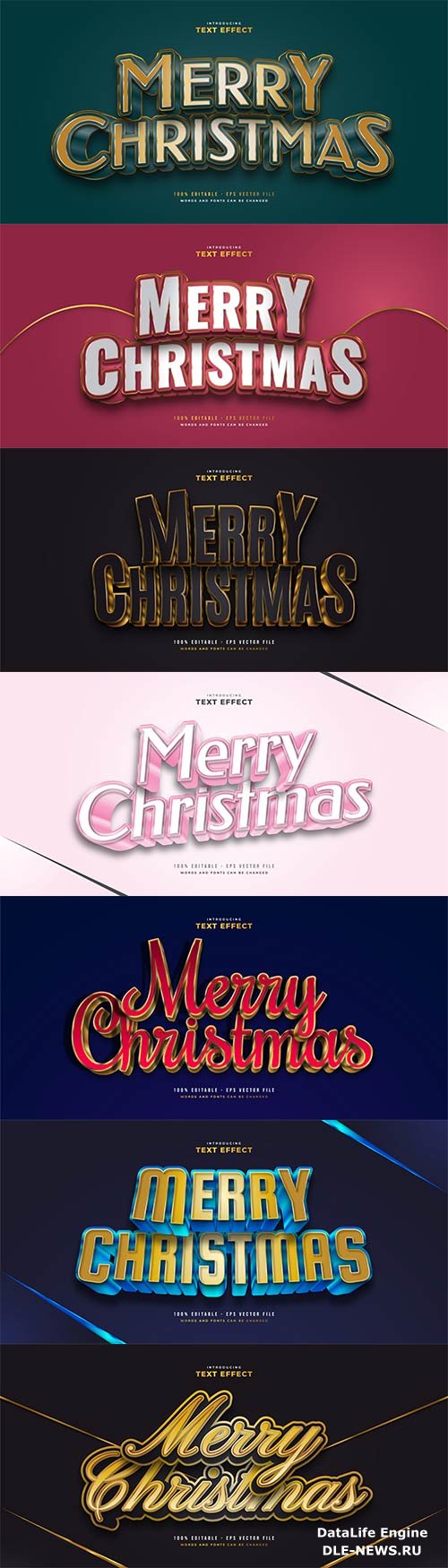 Merry christmas and happy new year 2022 editable vector text effects vol 27