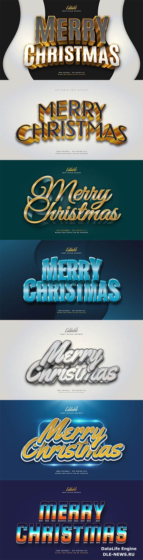 Merry christmas and happy new year 2022 editable vector text effects vol 24