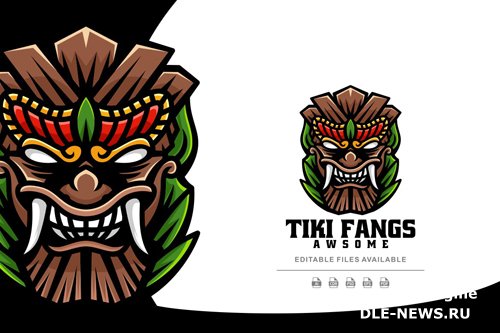 Tiki Fangs Simple Mascot Logo