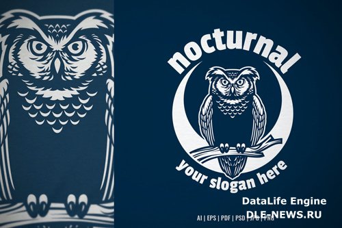 Nocturnal Night Owl Bird Logo Template