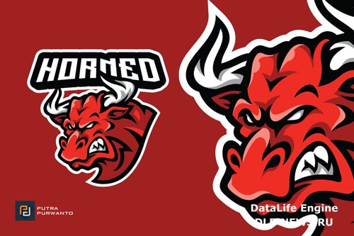Bull Head Mascot Esport Logo Design