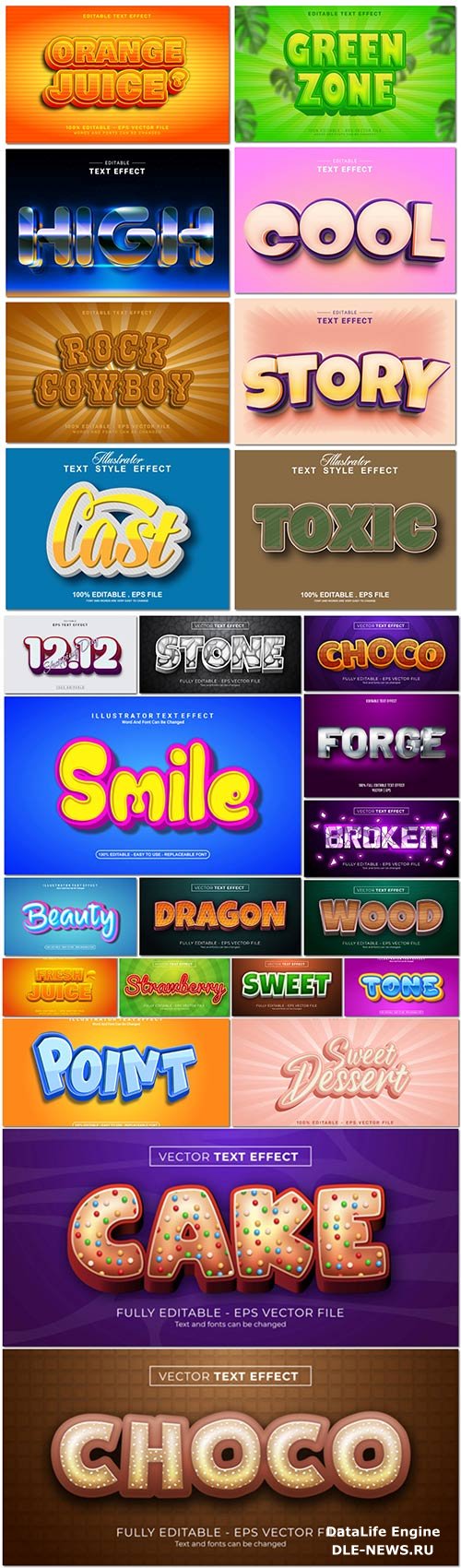 Bundle text style effect vector vol 56