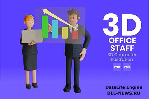 Office Staff 3D Character Illustration 3