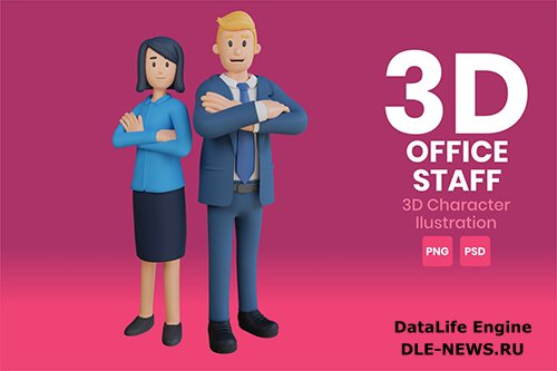 Office Staff 3D Character Illustration