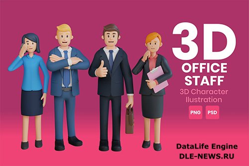 Office Staff 3D Character Illustration 4