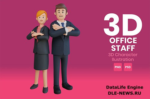 Office Staff 3D Character Illustration2