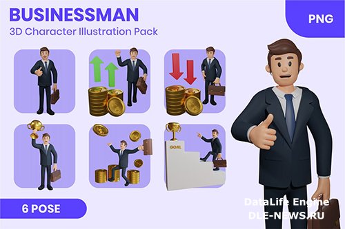 Businessman 3D Character Set