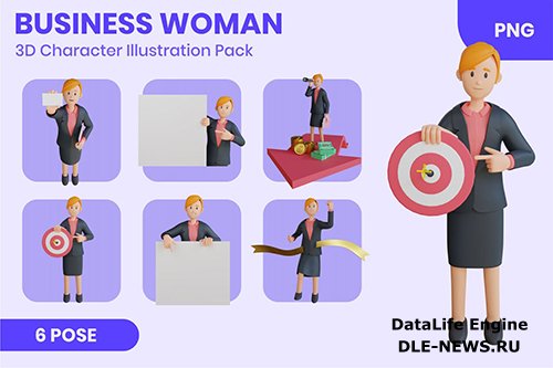 Business Woman 3D Character Set