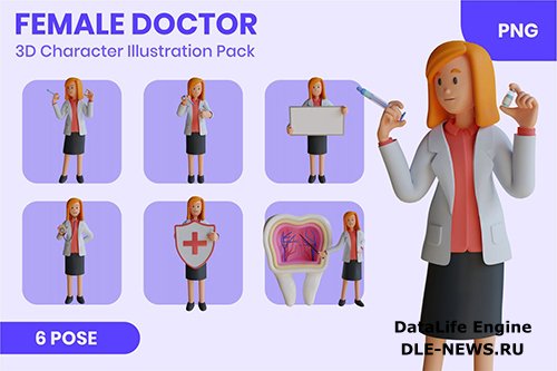 Female Doctor 3D Mascot Character