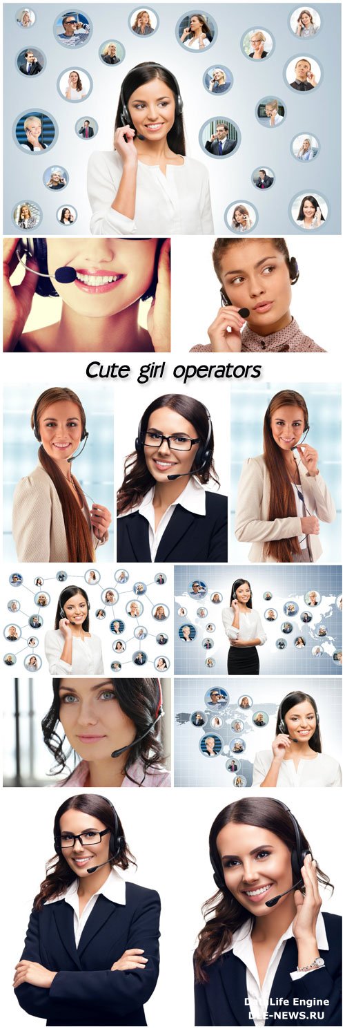Beautiful smiling female operators