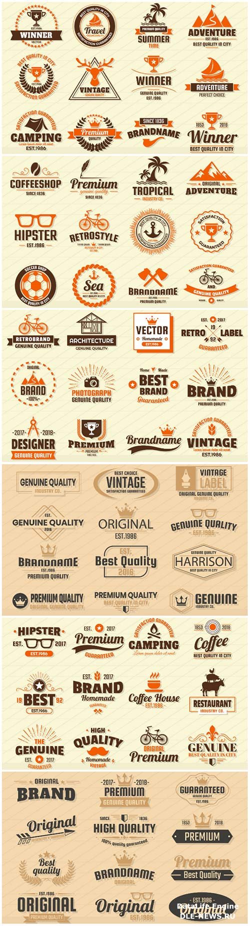 Vintage logos and badges in vector