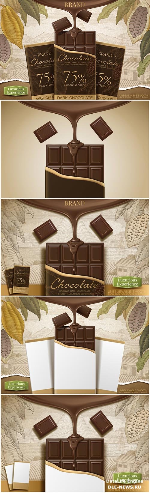 Chocolate advertising vintage poster in vector