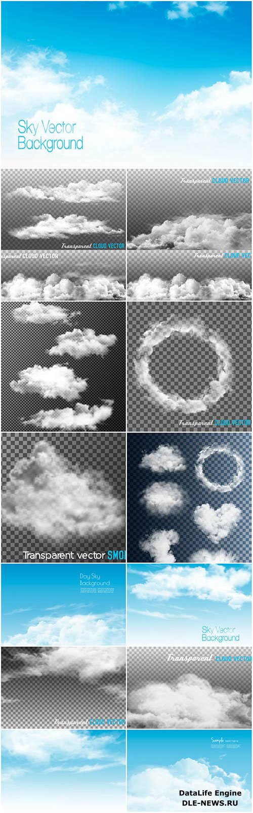 Clouds, storm clouds, sky vector illustration