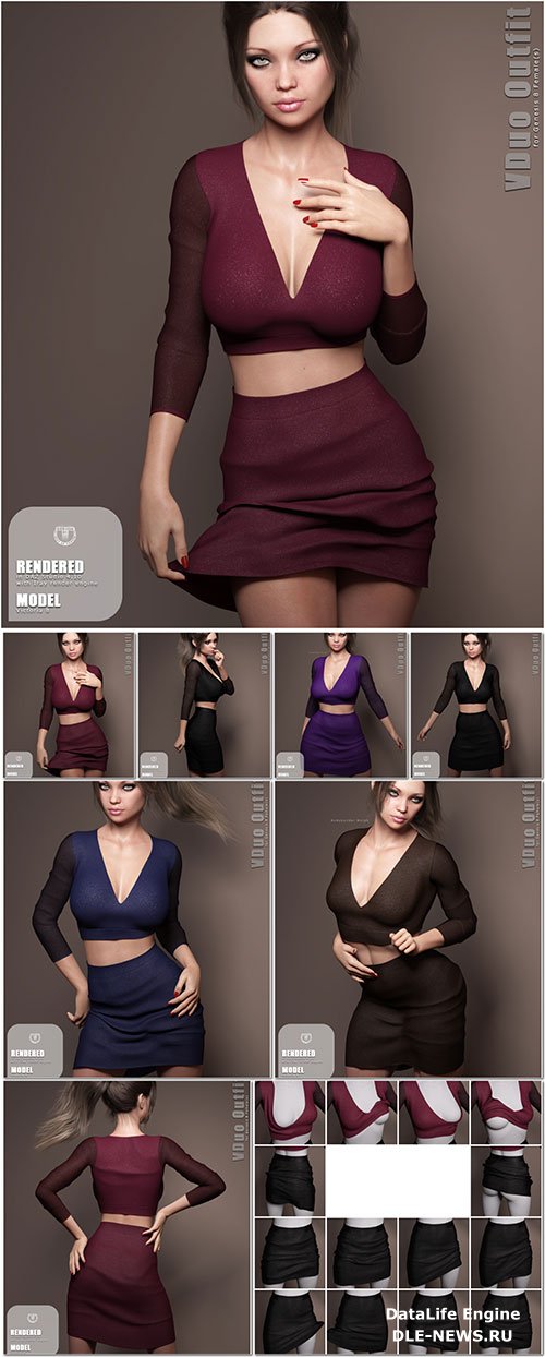 VDuo Shirt and Skirt for Genesis 8 Females