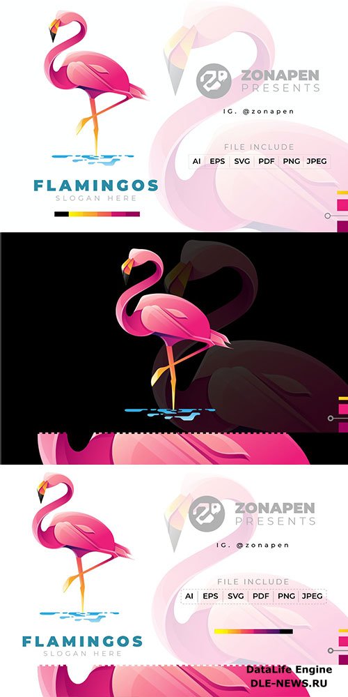 Flamingos Gradient Logo