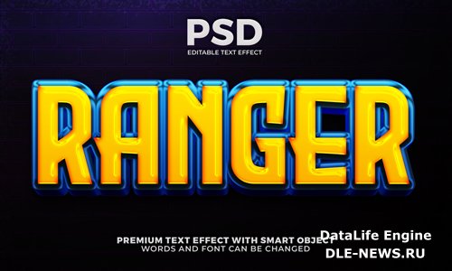 Ranger hero 3d editable text effect premium text effect