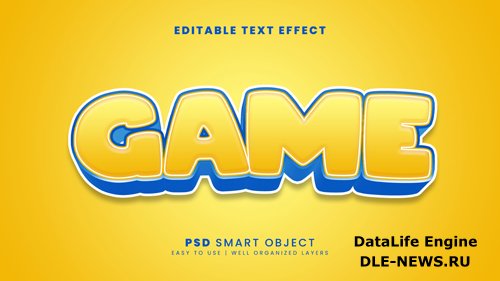 Game 3d text effect template psd