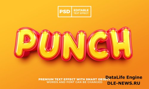 Fresh orange punch 3d editable text effect premium psd