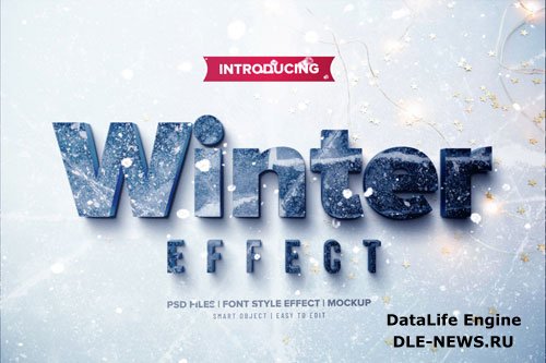 Bold winter premium font effect psd