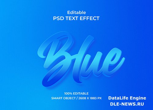 Blue editable text effect psd