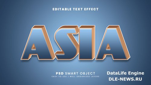 Asia editable text effect 3d template psd