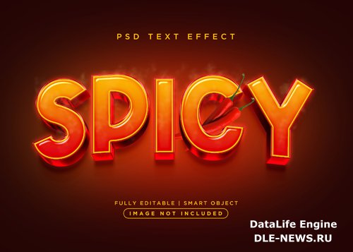 3d style spicy text effect psd