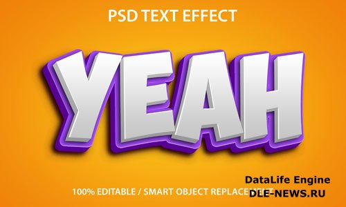 Editable text effect yeah premium psd