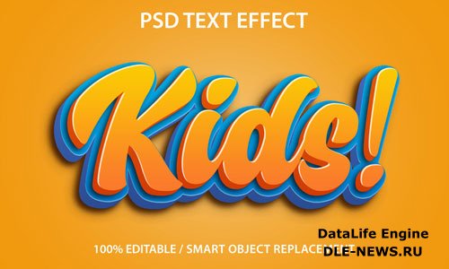 Editable text effect kids premium psd