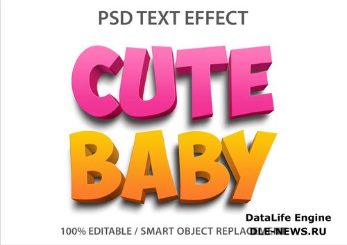 Editable text effect cute baby premium psd