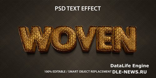 Editable text effect 3d woven premium psd