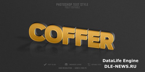 Coffer text style effect template design premium psd