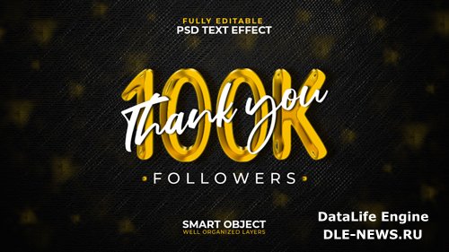 100k text effect psd