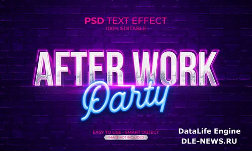 After work party text effect premium psd