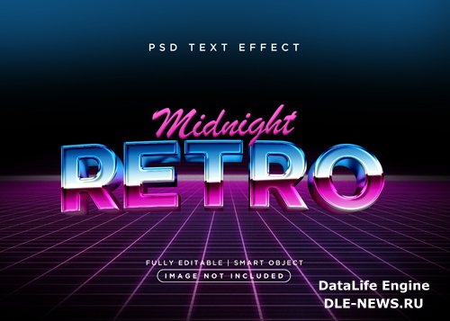 3d style retro text effect premium psd