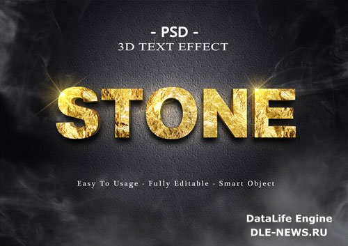 3d stone text style effect premium psd