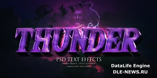 Thunder text effect psd