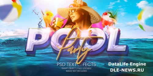 Pool party text effect psd