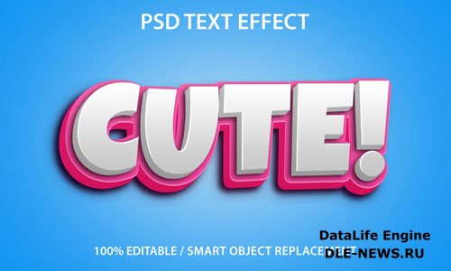 Editable text effect cute premium psd design