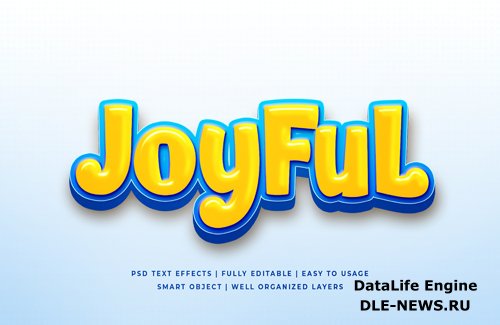 Joyful cartoon 3d text style effect psd