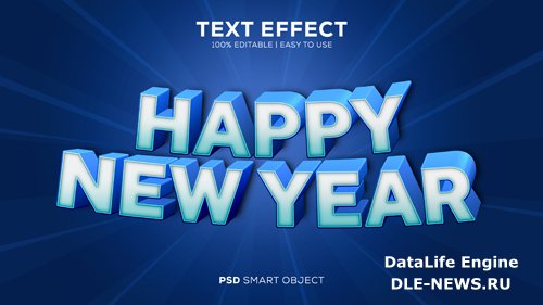 Easy to use new year psd text effect psd