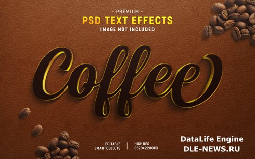 Coffee text effect generator psd