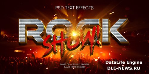 Rock show text effect psd