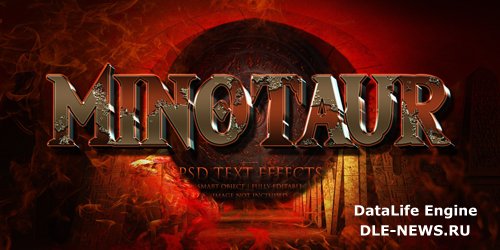 Minotaur text effect psd